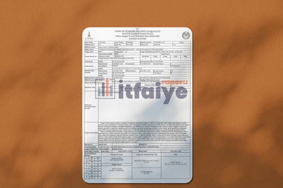 İtfaiye Raporu Ücreti - İtfaiye Raporu COM TR